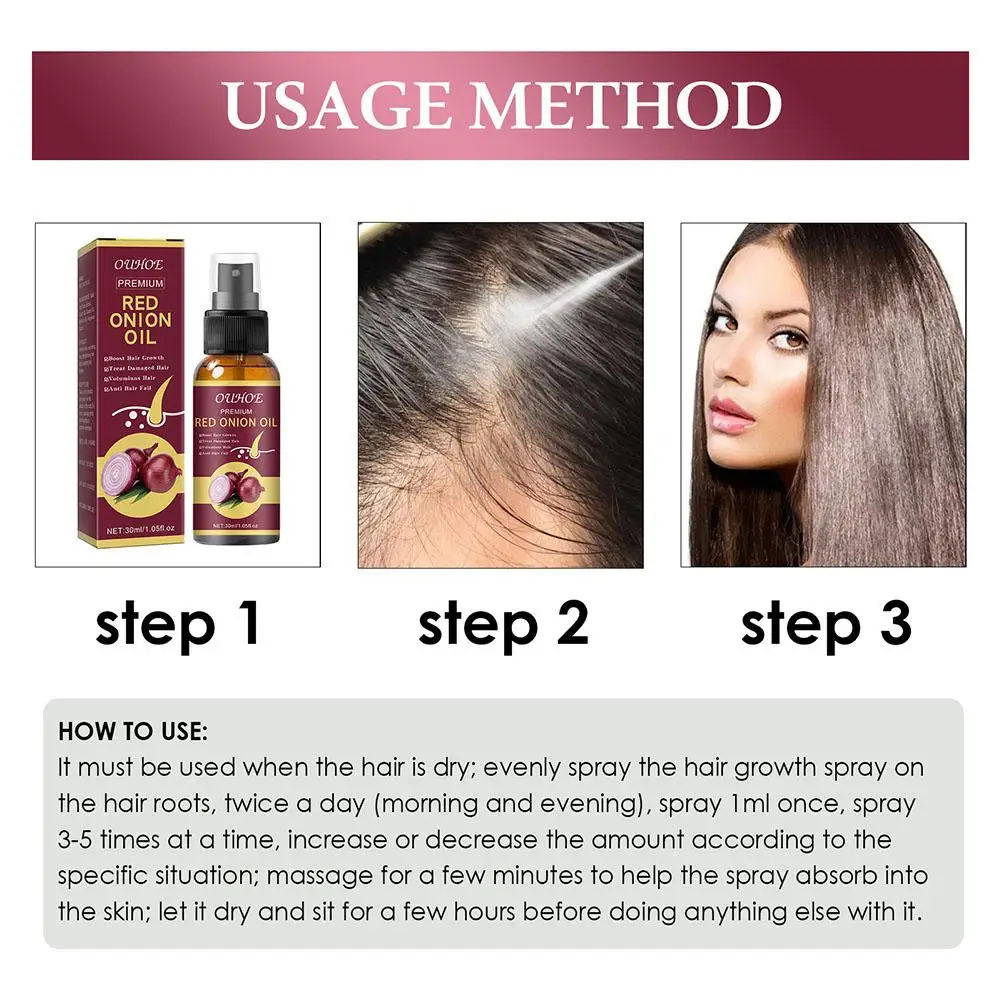 Zwiebel Schwarz Samen Haar Öl Spray Stärkung Und Feuchtigkeitsspendende Haar Zwiebel Haarausfall Prävention Öl Für Natürliche Haarpflege F5F3