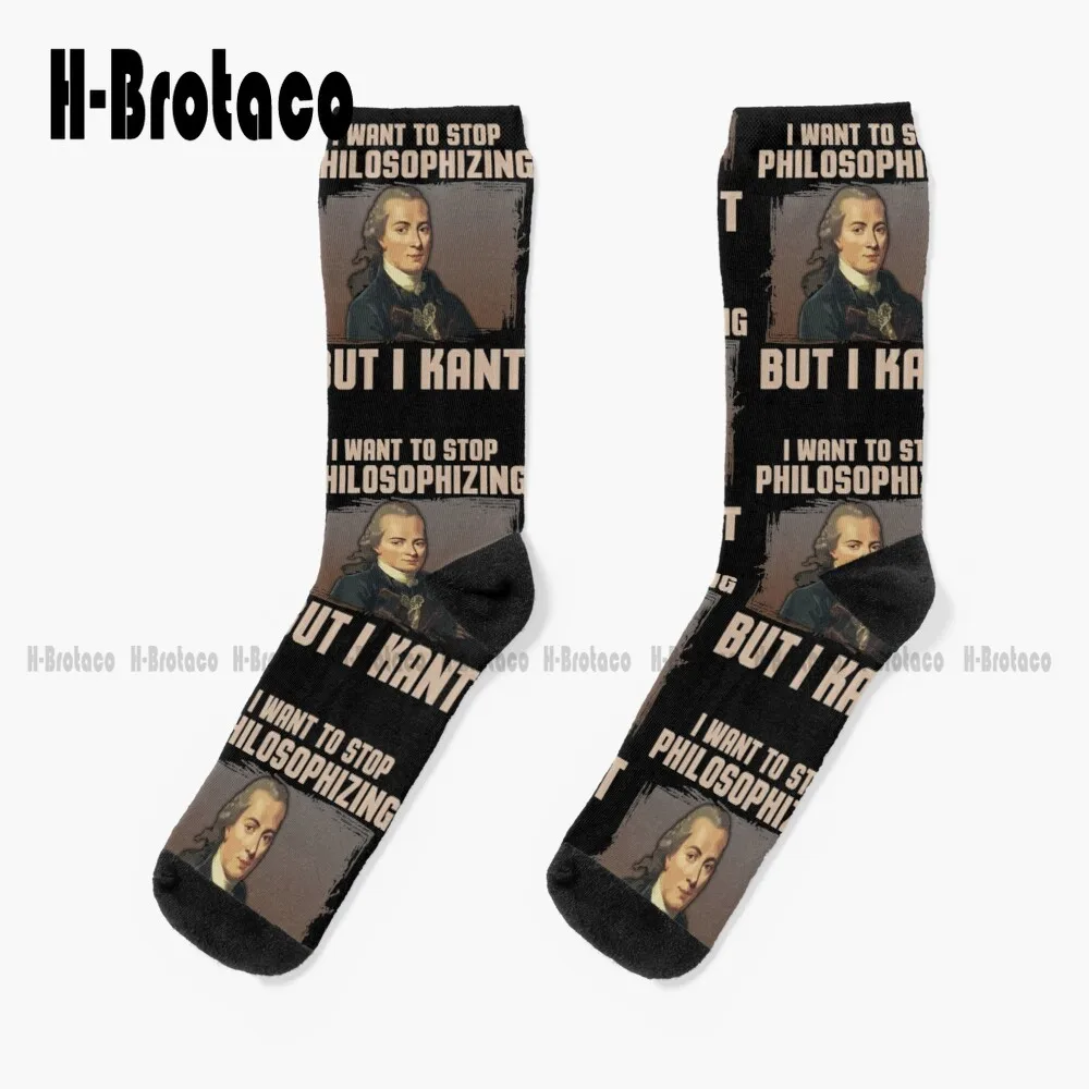 But I Kant Stop Philosophizing Socks Volleyball Socks Custom Gift Cartoon Teen Youth Socks 360° Digital Print Casual Colorful