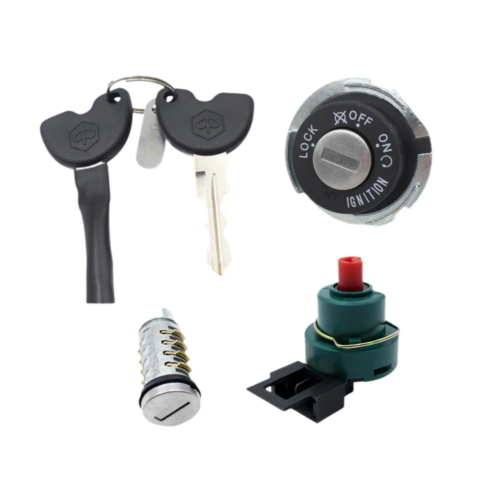 Replacement Motorbike Ignition Switch Lock Cylinder Anti Theft with Keys for VESPA ET2 ET4 50cc Accessories