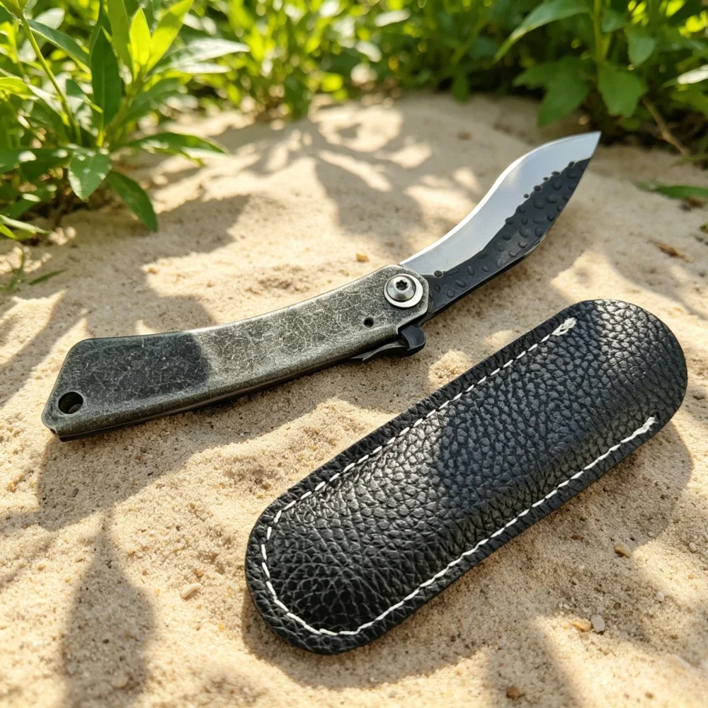 Higonokami Camping-Essentials: Faltbares Kochmesser, Küchen- und Obstmesser, Tragbares Angelmesser mit Lederetui, EDC-Werkzeug – Detail 9