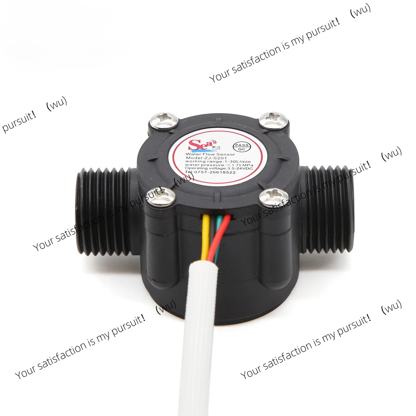 G1/2 Hall Water Flow Sensor 4 Wires Temp Detection Flow Meter For Solar Water Heater