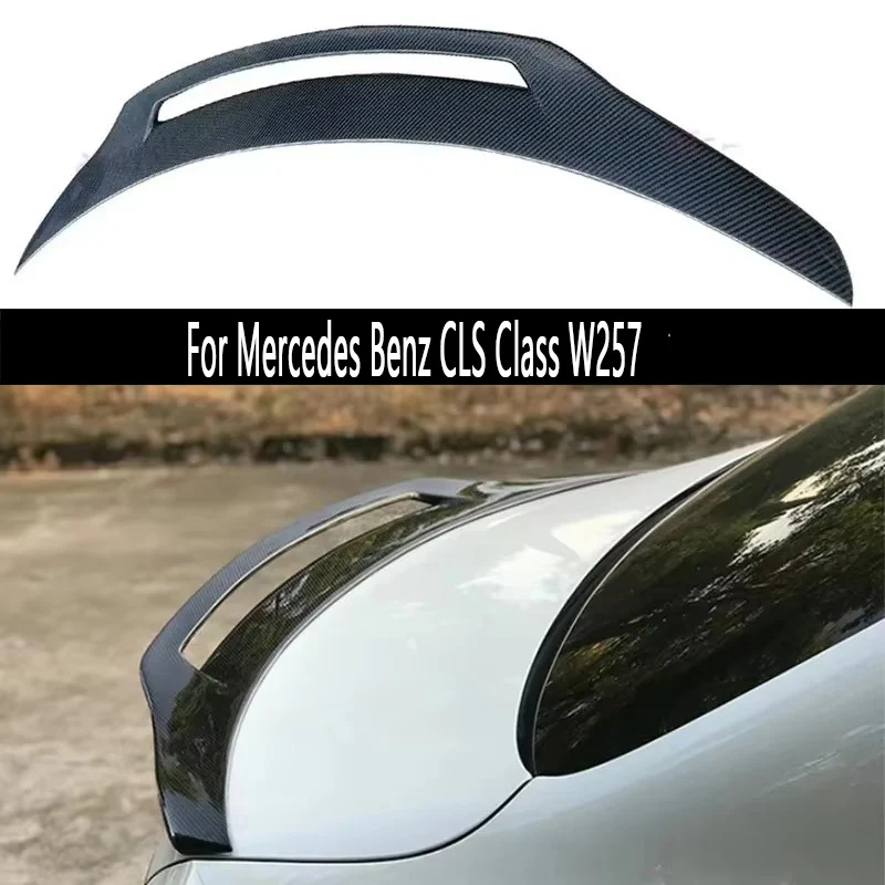 

For Mercedes Benz CLS Class W257 CLS300 CLS350 Carbon Fiber Tail fins Rear Spoiler Duckbill Car Wing Retrofit the rear wing