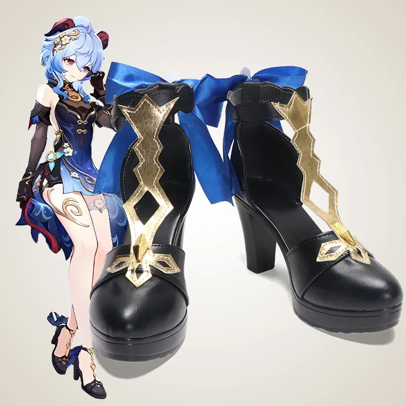 Game Genshin Impact Ganyu Custom Made Cosplay Shoes Boots Halloween Carnival Props