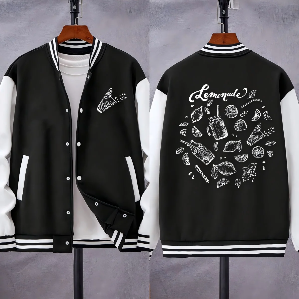 

Вкусные лимонные фрукты, лимонад, мужская куртка, осенняя флисовая одежда, повседневная удобная бейсбольная форма, спортивная одежда большого размера