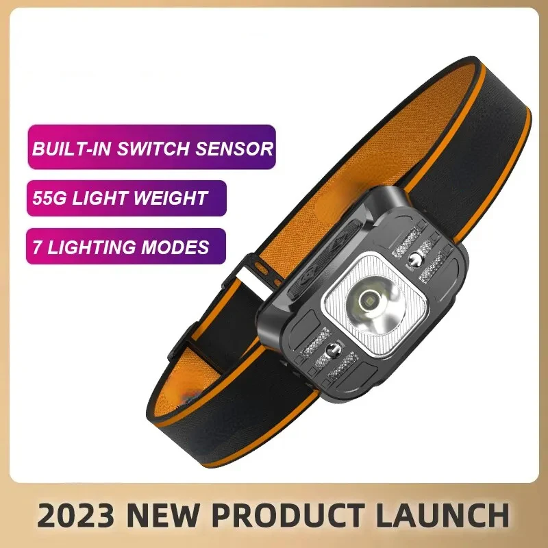 

HL75-S Mini LED Headlamp Type-C Rechargeable Powerful Sensor Headlights Adjustable Outdoor Fishing Camping Lantern