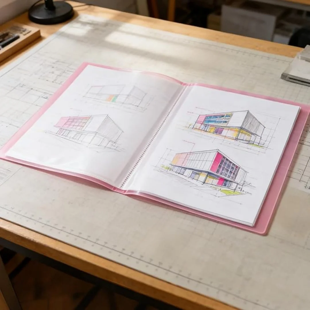 

A4 Size Presentation Book with Clear Sleeves, Plastic Portfolio Folder for Documents, Photos,Certificates,Office&School Supplies