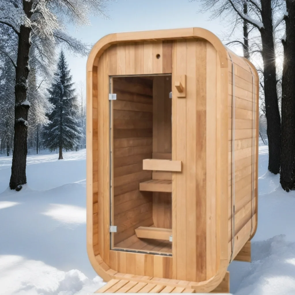 Sauna Kayu Luar Ruangan untuk 2 Orang, Kabin Kayu Tradisional Kelas Atas, Sauna Kering dan Basah dari Kayu Cedar