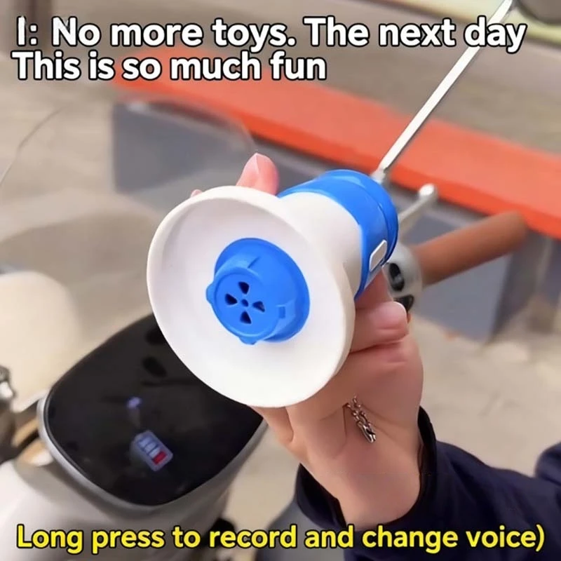 Recordable Kids Megaphone Toy: Music, Loud Sound & Lanyard (Red/Blue)