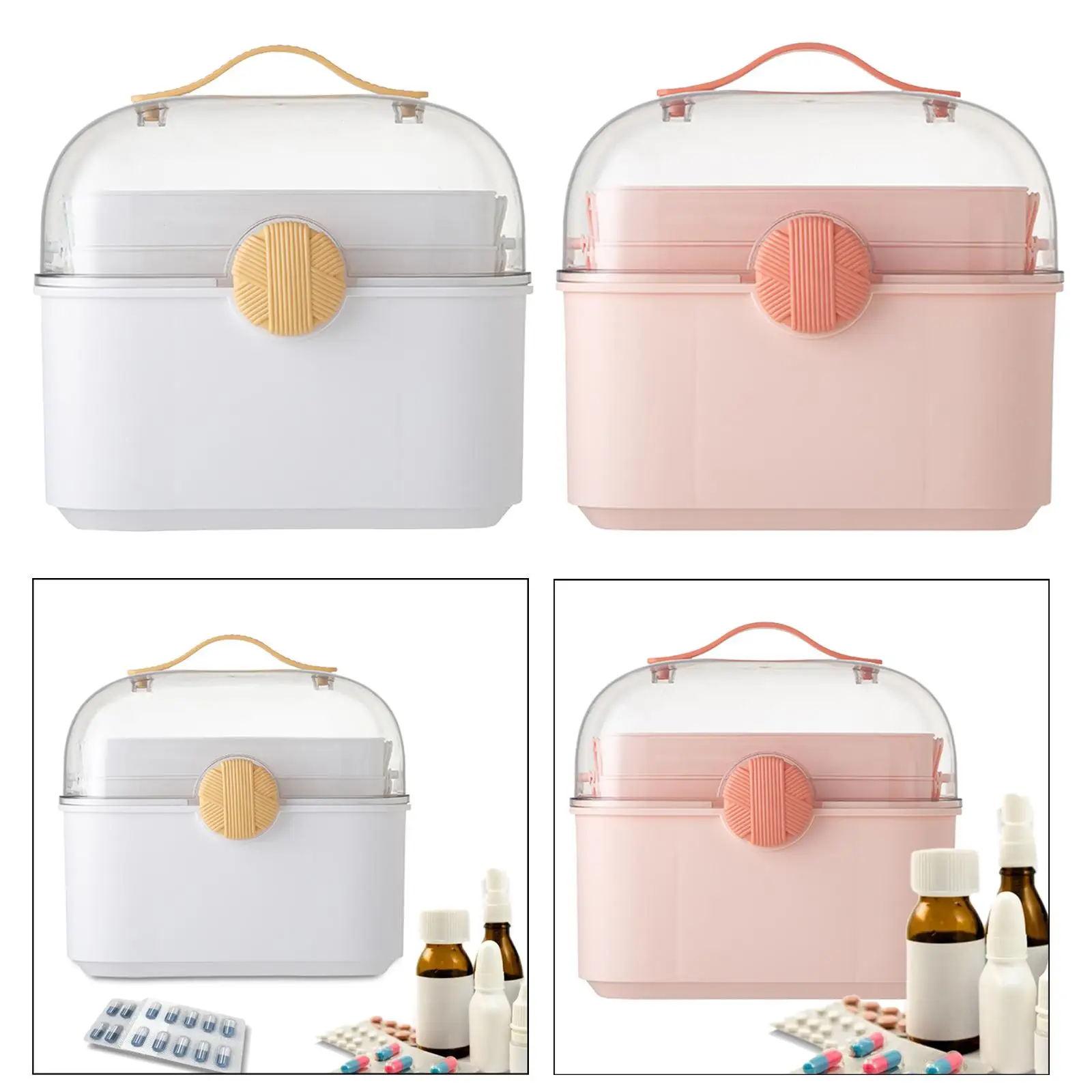 Portable Storage Box Clear Lid Carrying Case for Travel Fishing Supplies Jewelry