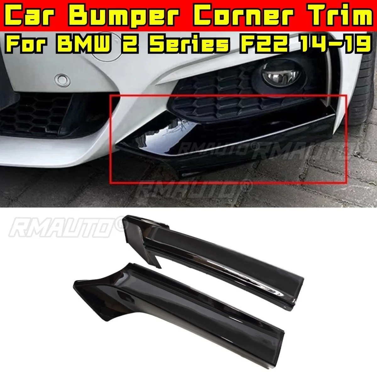 

Car Front Bumper Diffuser Spoiler Body Kit For BMW 2 Series F22 2014-2019 MP Style Bumper Protector Corner Trim Car Accessories
