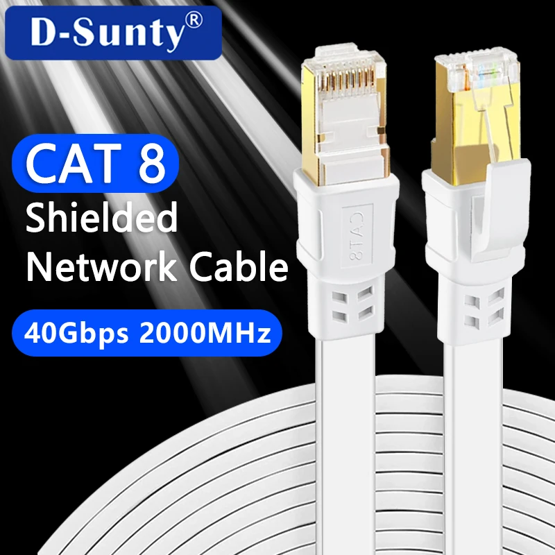 Kabel Ethernet 5M 10M 15M 20M 30M Cat 8 40Gbps 2000MHz Szybki kabel sieciowy Rj45 Ekranowany kabel krosowy Cat8 Lan Cord