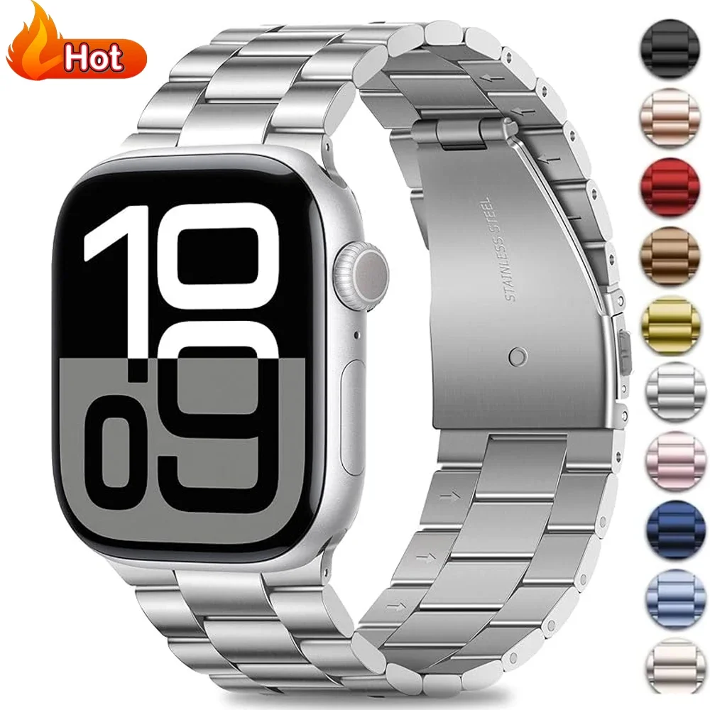 Pasek ze stali nierdzewnej do Apple Watch Band 44mm 45mm 49mm 46mm 38mm 40mm 41 42mm Bransoletka IWatch Series Ultra 3/2 11 10 9 8 7 SE — zdjęcie produktu 2