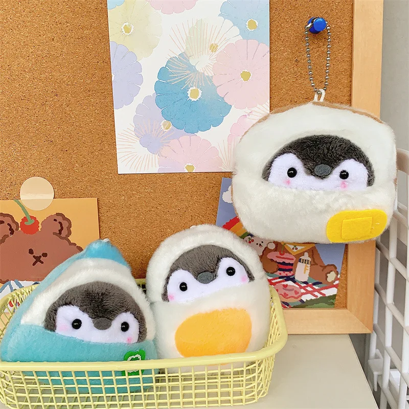 Kawaii Animal Octopus Bag Pendant Plush Toy: Perfect Breakfast Series Toast Boiled Egg Penguin Keychain for Girls!