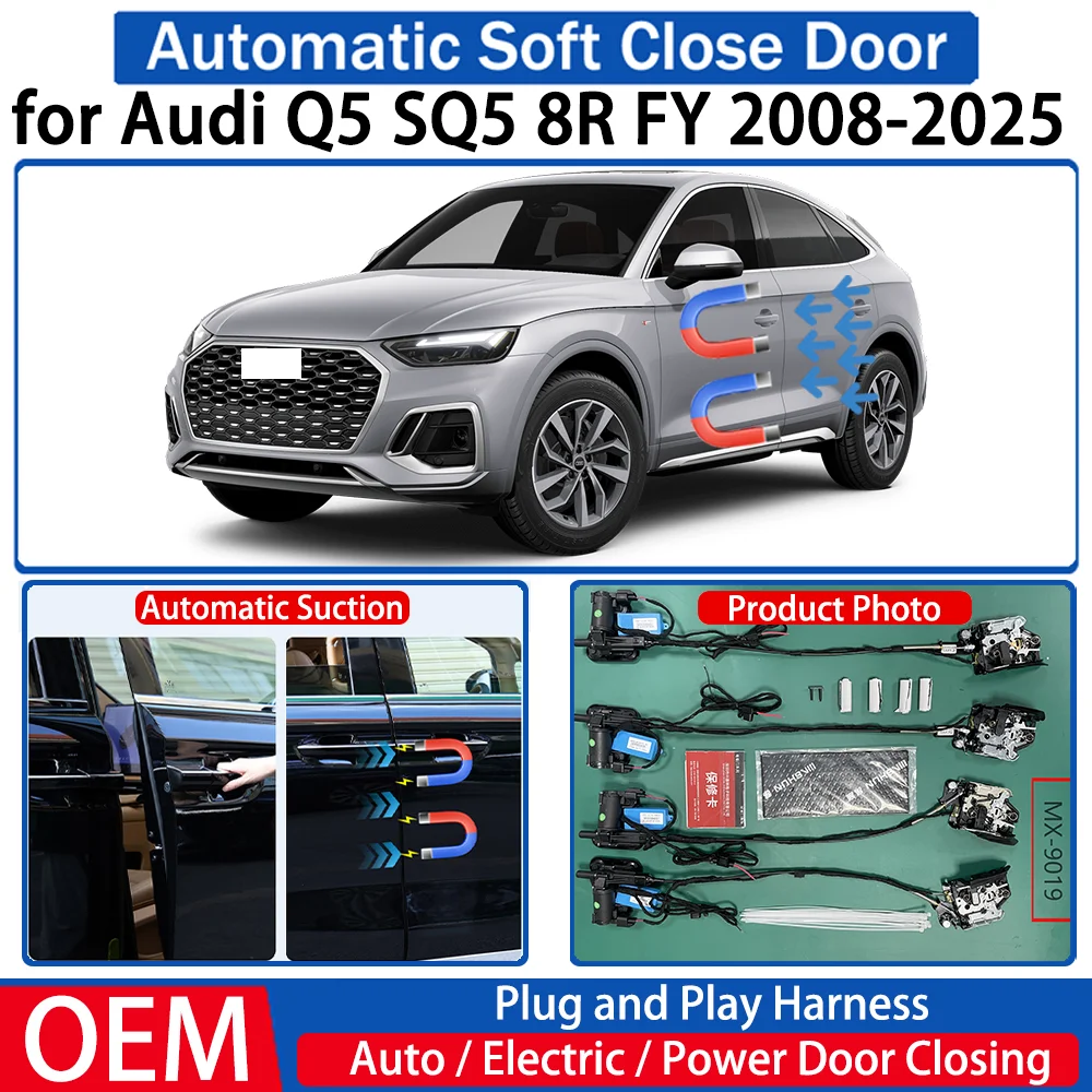 

ZJCGO for Audi Q5 SQ5 8R FY 2008-2025 Car Automatic Soft Close Door Electric Suction Kit Auto Power Closing System Plug＆play