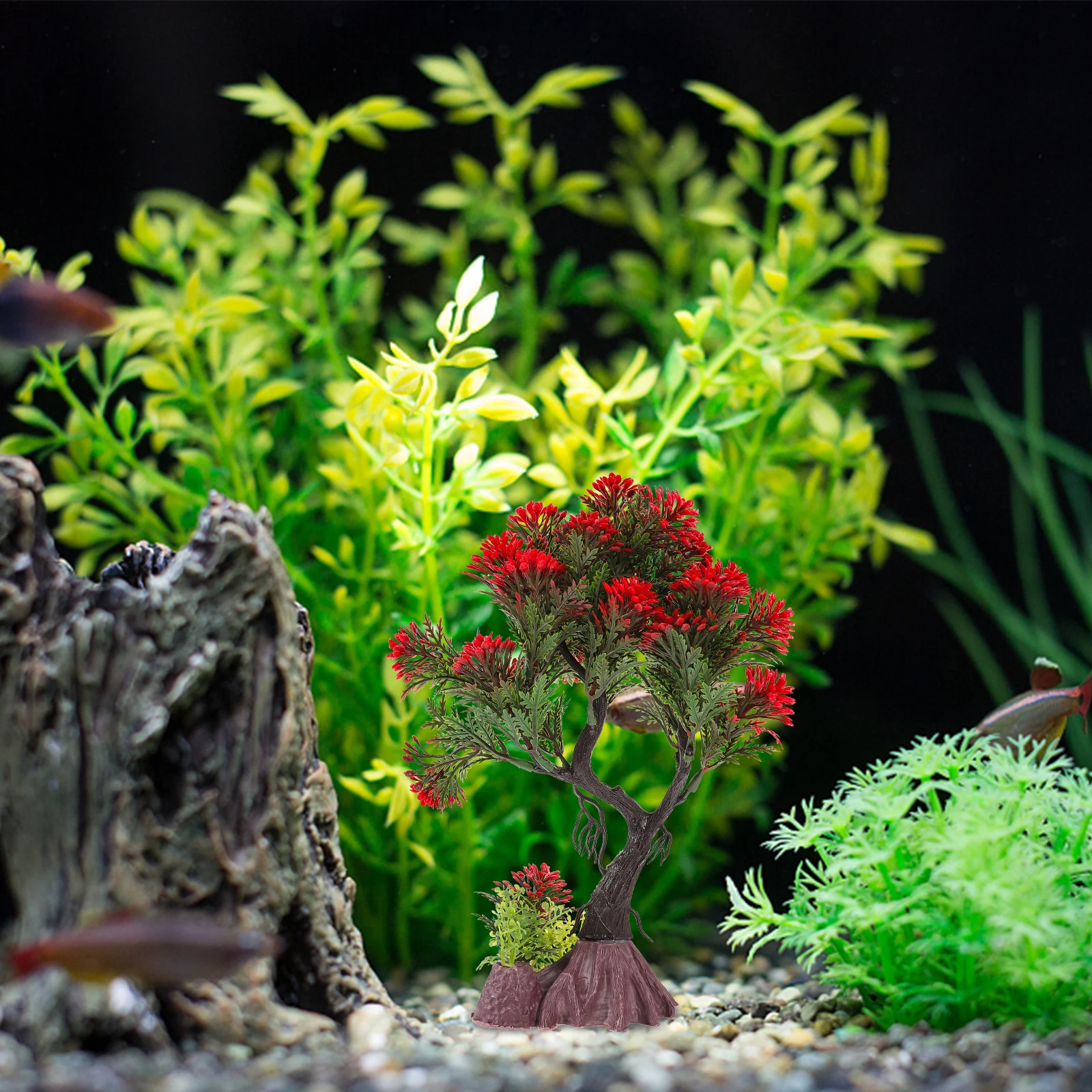 

Tree Artificial Plant Plastic Fish Tank Decor Simulation Tree For Aquarium Reptile Cage Decorations Fake Grass Large Realistic