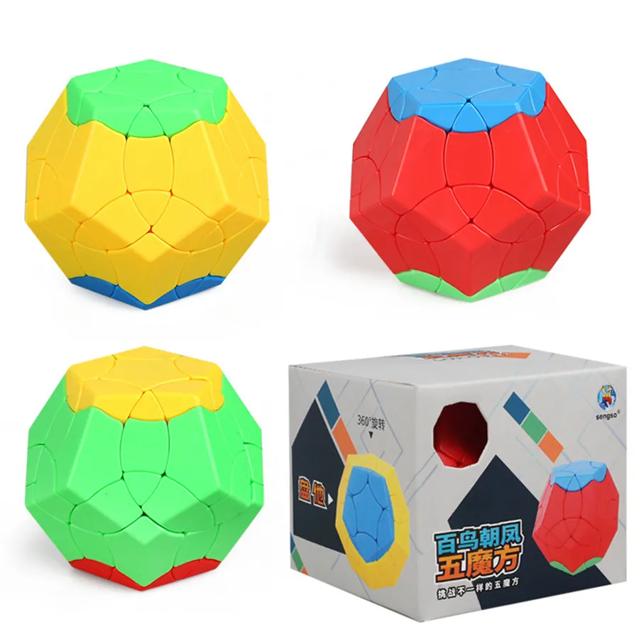 Sengso Megaminx Hundred Birds Facing The Phoenix Colored Magic Cubes Alien Magico Cubo The Phoenix Megaminx Cube Toys