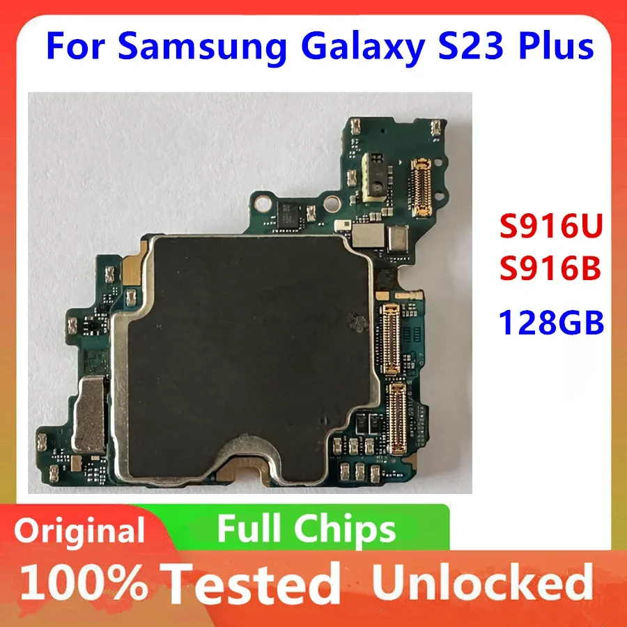 Unlocked For Samsung Galaxy S23 Plus S916B S916U 128GB Motherboard Full Chips Android OS 5G Logic Baords