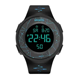 Unisex Sport Watch Multifunction Military Sports Waterproof Luminous LED Digital Watch Big Dial Student Electronic Watch