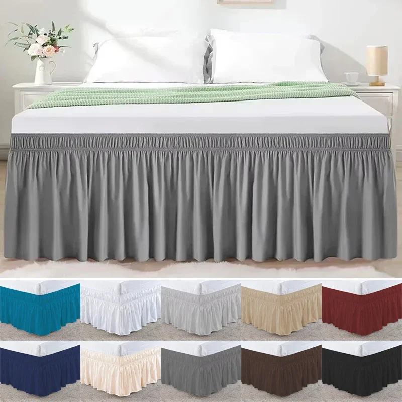 1PC Elastic Bed Ruffle Bedskirt Soft Comfortable Wrap Around Fade Resistant Bed Cover Without Surface Couvre Lit Beds Protector