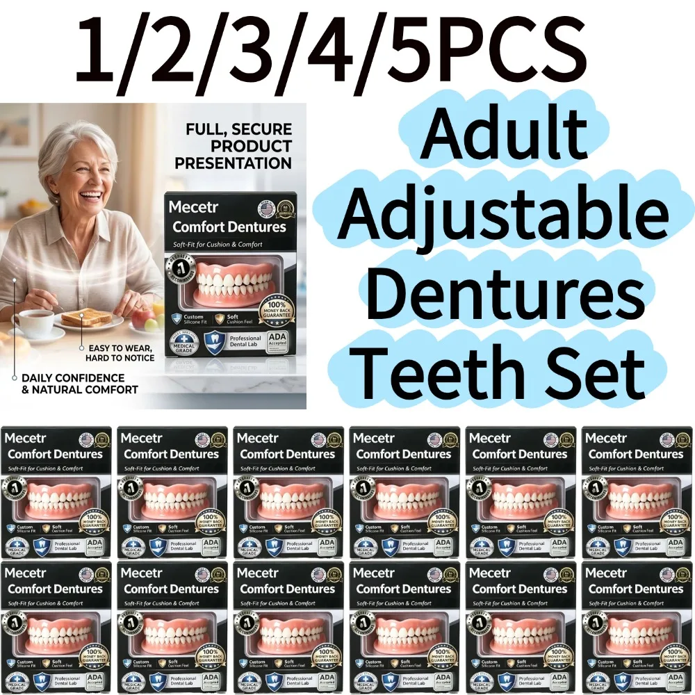 1-5PCS Adult Adjustable Dentures Teeth Set Fake Teeth Portable Wholesale full mouth denture sample models and elderly full mouth