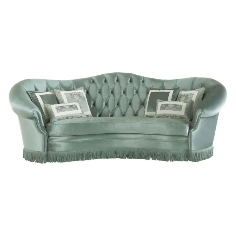 &Custom Velvet Olivia 3-Seater Sofa Couch Designer Mid-century Fringed Sofa for Living Room Luxury Home Club
