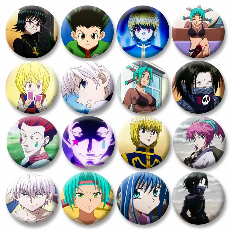 Broche de moneda de Anime japonés Hunter X Hunter en mochila, ropa, insignia de personaje de dibujos animados, alfileres de solapa, accesorios de Cosplay, juguetes, regalos