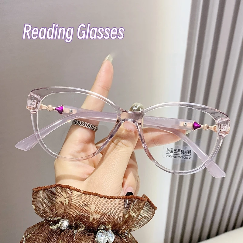 

New Anti Blue Light Cat Eye Reading Glasses High-definition Fashionable Portable Versatile Eyewear Elderly Presbyopia Glasses