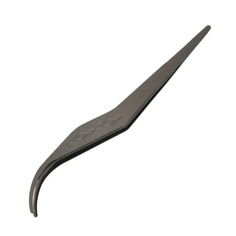 Piegaciglia in acciaio inossidabile Pinzette per innesto universale per ciglia Strumenti di bellezza per trucco con bocca ad arco in canna di fucile