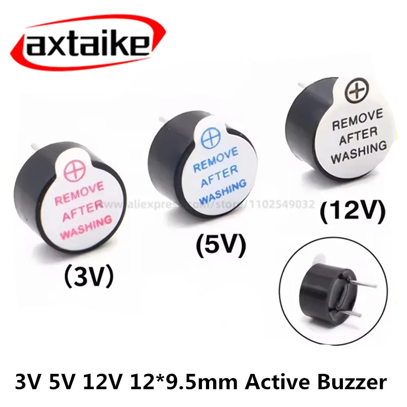 10pcs Active Buzzer 3V/5V/12V Active Buzzer Magnetic Long Continuous Beep Tone 12095 12*9.5mm TMB12A03 TMB12A05 TMB12A12