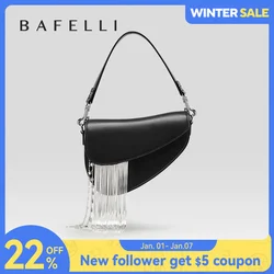 BAFELLI 2023 NEW LUXURY WOMAN BAGS LEATHER STYLISH INDIVIDUALITY FASHION TASSELS PURSE SHOULDER CROSSBODY HANDBAGS FEMALE SADDLE