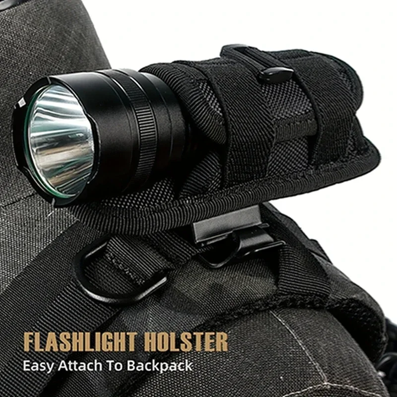 Tactical Flashlight Cover Nylon Case for Flashlight Belt Holster Holder for Duty Belt Hunting 360 Degree Flashlight Tool Pouch