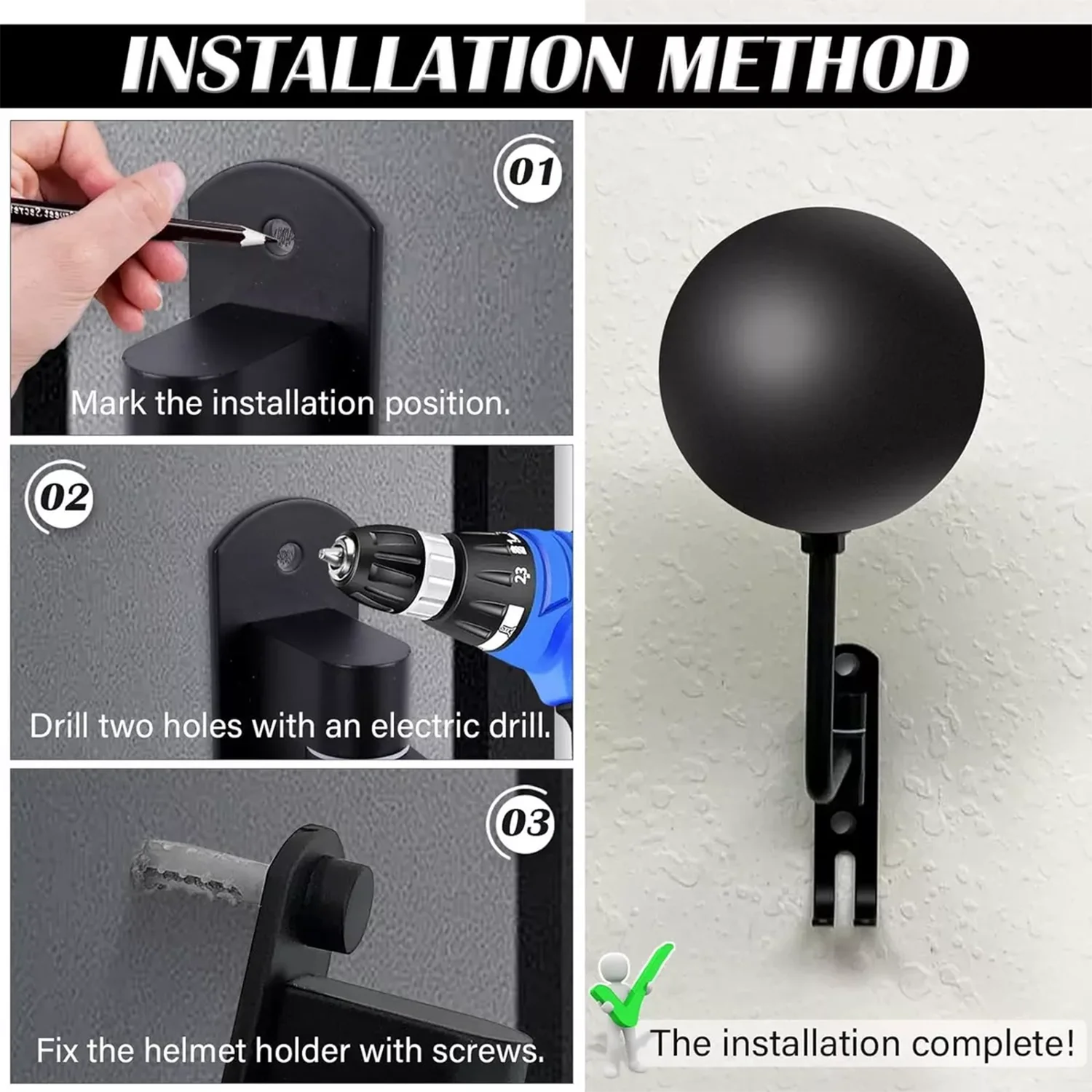 Hanging Motorcycle Helmet Stand Helmet Stand Hook Style Cycling Clothes Rack Moto Car Cover Hanger 180° Rotation Double Hook
