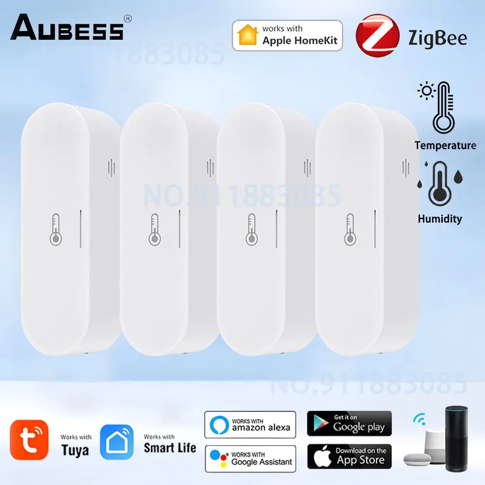 

Tuya Homekit Zigbee Smart Temperature Humidity Sensor APP Remote Monitoring Voice Control Thermometer Works With Alexa Google