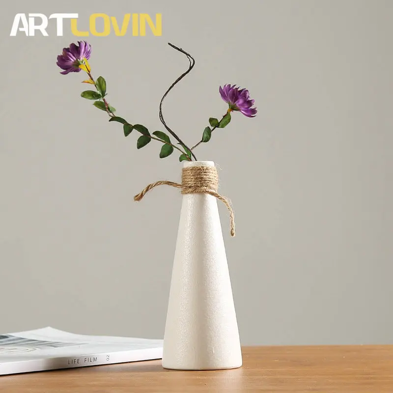 Japanese Style Ceramic Vases Modern Simple Design Artificial Flower Home Decoration Accessories High Quality Cheap Price Small