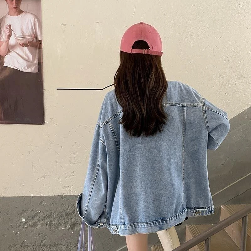​ 2025年春秋新作 レディースデニムジャケット ボーイフレンド風 ルーズ ハラジュクデザイン 個性的 ミドル丈 カジュアル オールマッチ アウターウェア ​