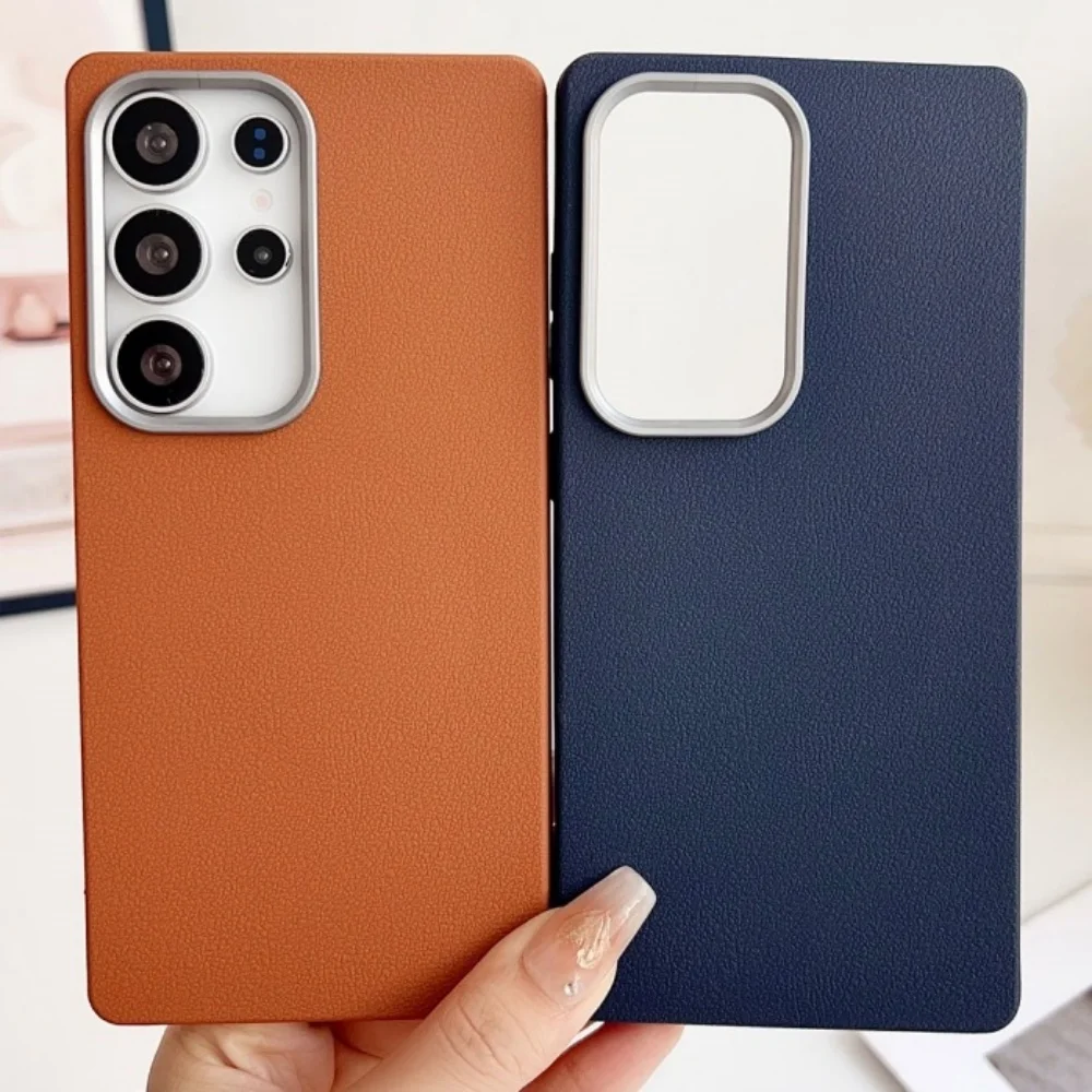 Luxury Leather Texture Magnetic Case for Samsung Galaxy S25 S24 S23 S22 Ultra Plus S23 S21FE for Magsafe Wireless Charge Cover