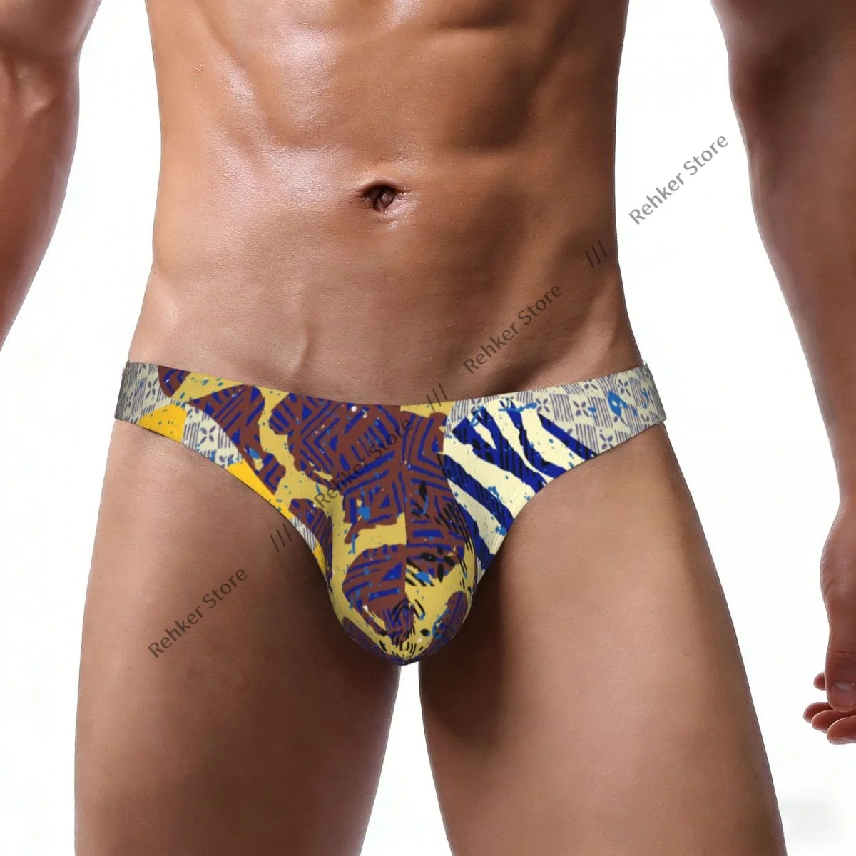 Men Bikini Briefs Traditional African Print Male Underwear Sexy Underpants
