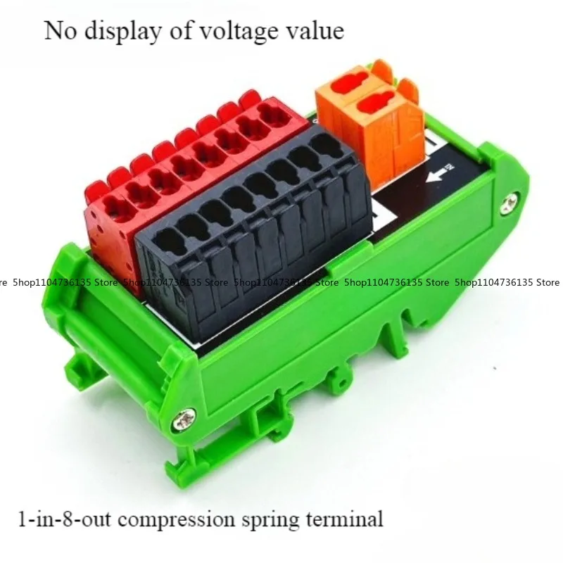 1 in 8 Out Power Junction Box, Positive and Negative Common Terminal AC and DC Division Adapter Terminal Block