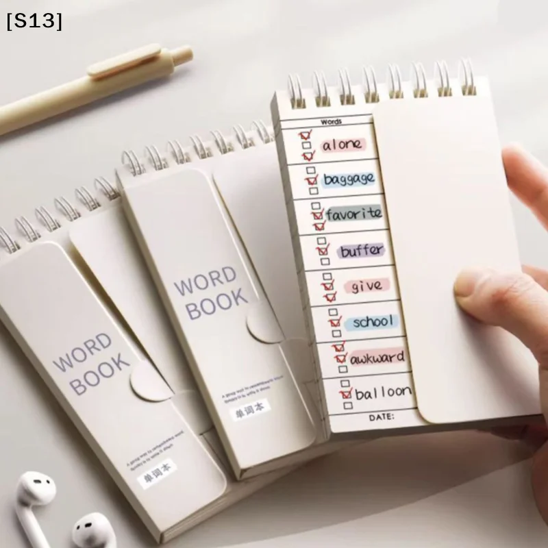 

Portable Vocabulary Notepad - Shorthand Spiral Notebook For Planning And Memorization With Cover-Up Feature Good Gift[S13]