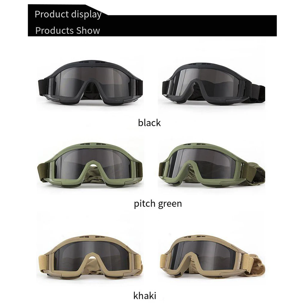 Occhiali da moto antiappannamento in ABS Tactical Desert Locust Occhiali da bici resistenti agli urti