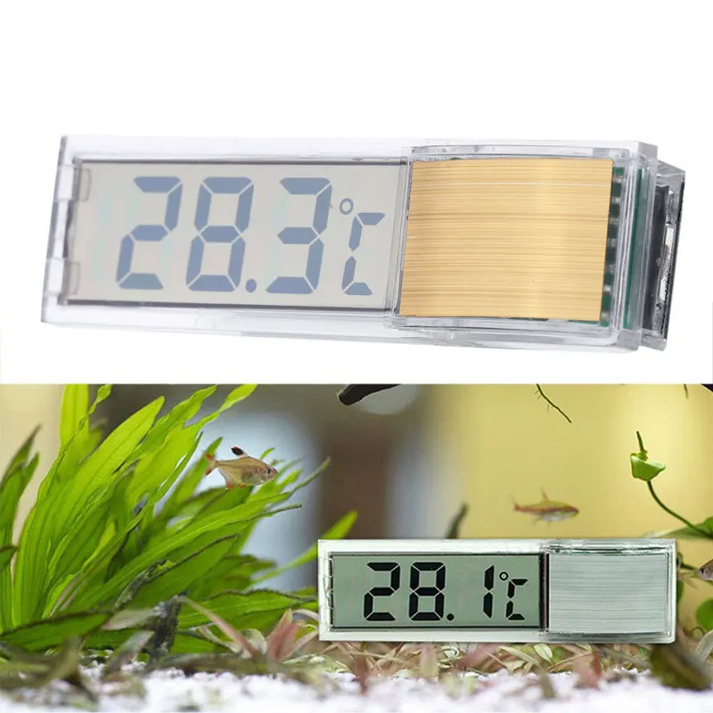 100pcs Aquatic Aquarium Digital Display Thermometer Lk-50 Liquid Crystal Perspective Aquarium Electronic Thermometer 3d Naked