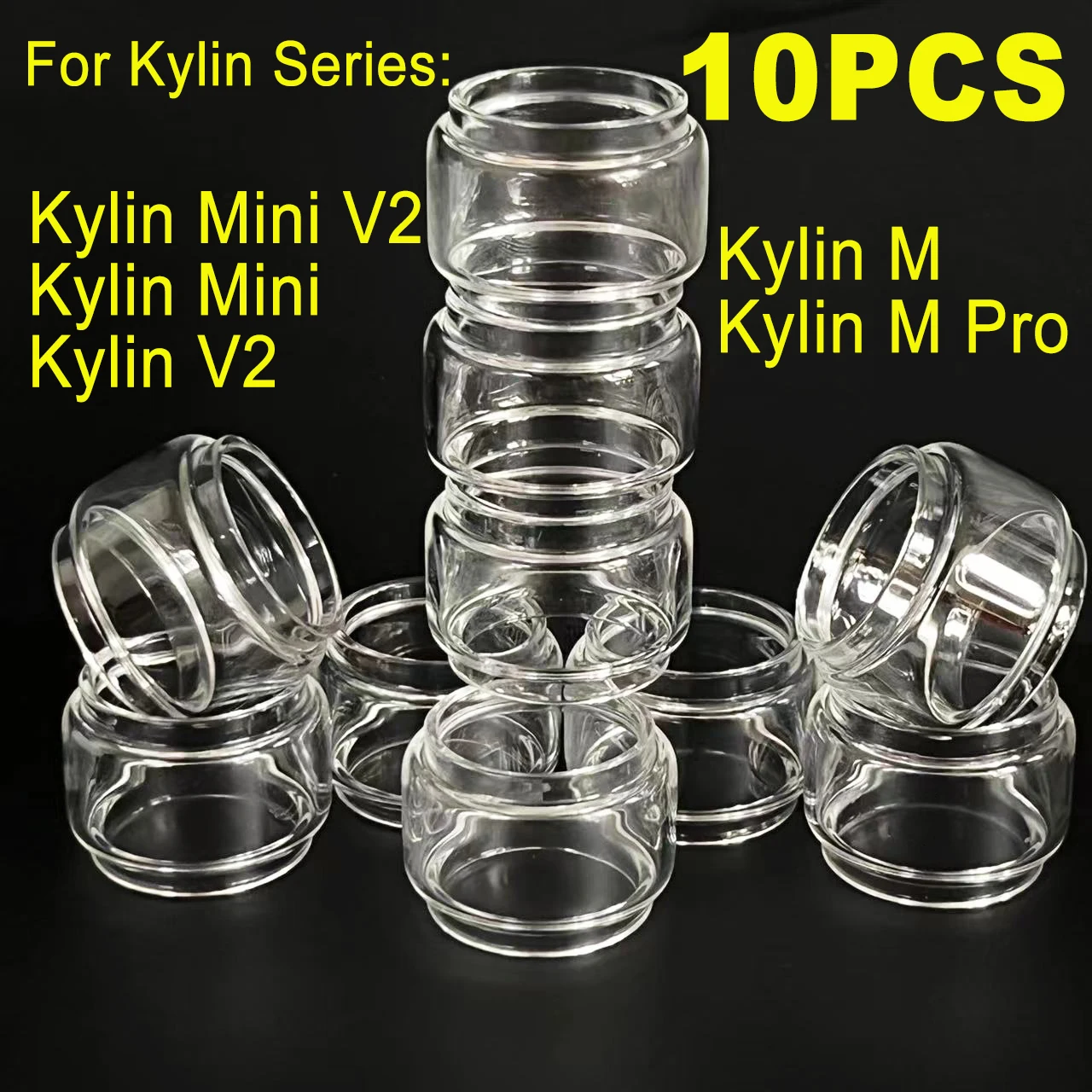 Tubo de vidrio de repuesto transparente para tanque Kylin, accesorios de tapicería, 10 piezas, para Mini V2 Kylin M Pro