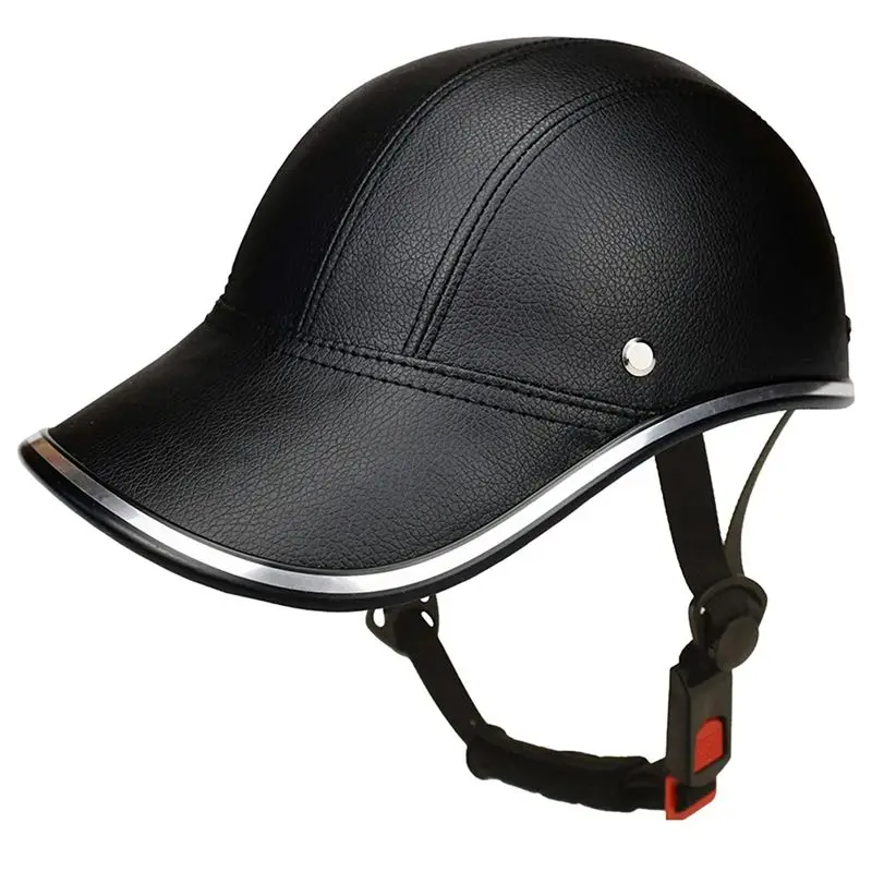 A73X-Baseball Cap Style Motorcycle Half Helmet Safety Hat Half Face Helmet Vintage Cap Safety Hard Hat Bicycle Helmet Cap
