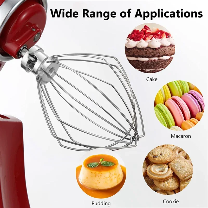 KN256WW 6QT ไข่ครีมลวดเหล็กแส้สแตนเลส KitchenAid เครื่องผสมแนวตั้งอุปกรณ์เสริม