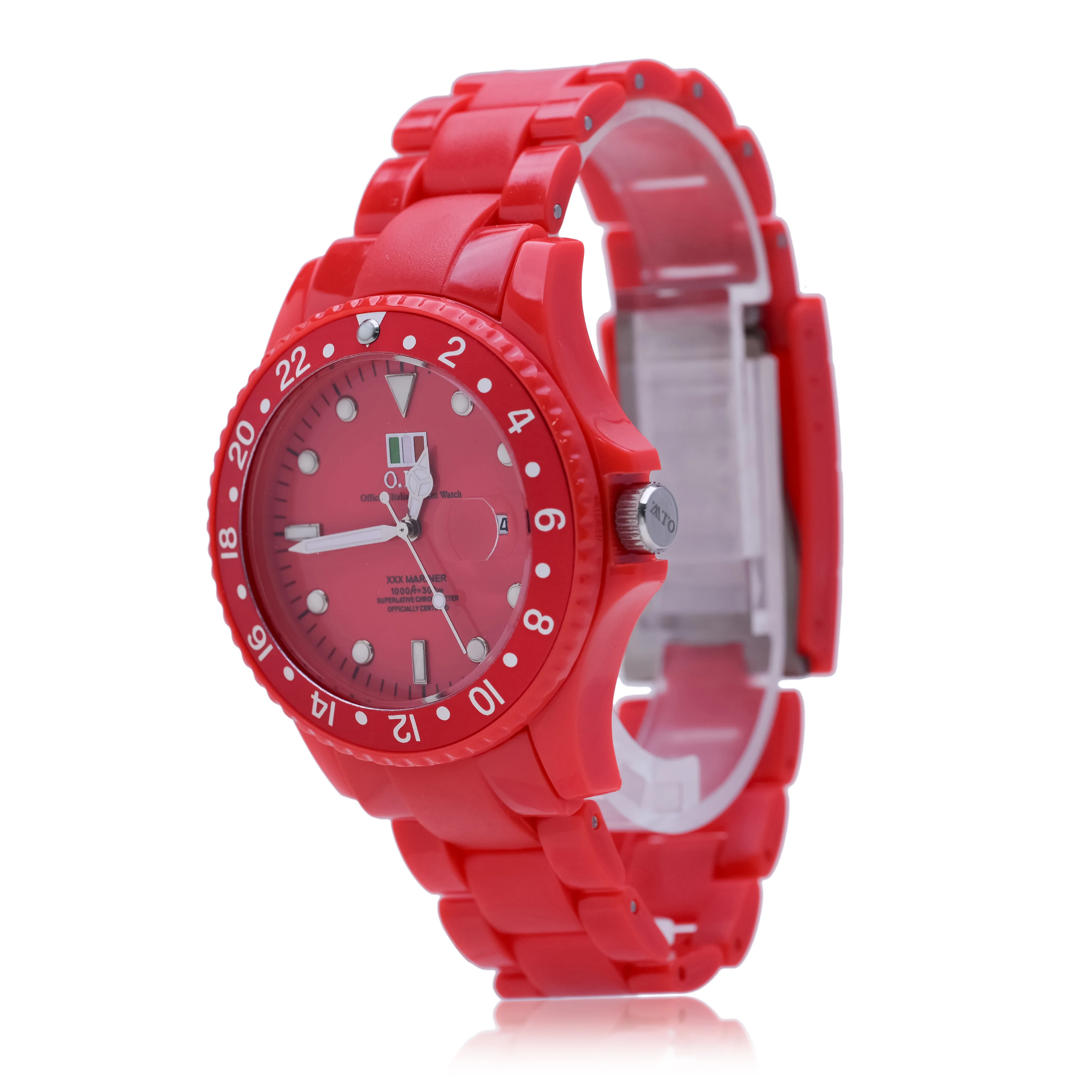 

Luxury Men's Luminescent Quartz Chronograph Watch, High-quality ABS Plastic Case, Folding Stainless Steel Turtle-back Strap