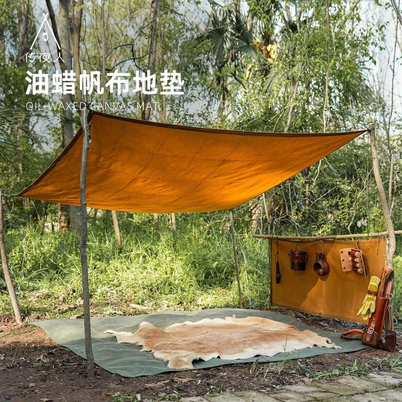 Savage oil wax canvas tent, floor mat outdoor camping equipment camping picnic 12A moisture-proof thickened