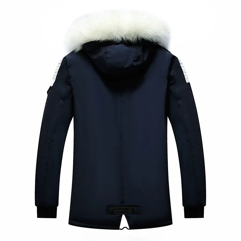 Men Hooded Long Down Jackets With Fur Collar Winter Overcoats Warm Parkas High Quality Male Outdoor Casual Jackets Long Coats 4