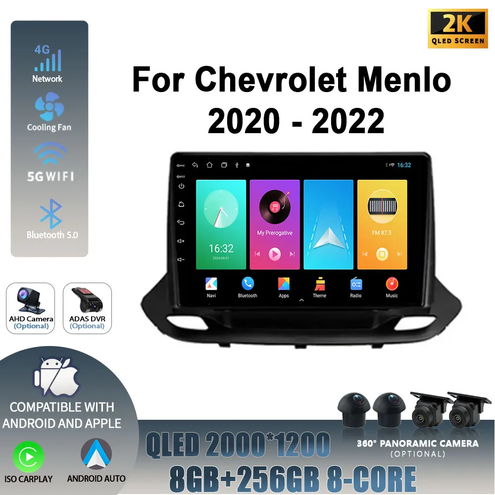 

Wireless Carplay Stereo Car Radio Multimedia Navigation Player Head Unit 2DIN WIFI Android 14 For Chevrolet Menlo 2020-2022