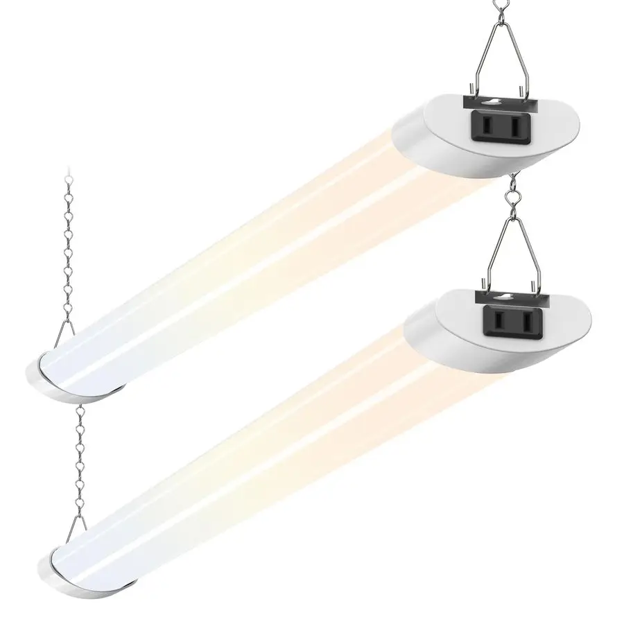 

LED Shop Lights 4FT for Garage, 4800LM Super Bright, Adjustable 2700K6500K Color Temperature, 120V, Warm to Cool Daylight Linkab