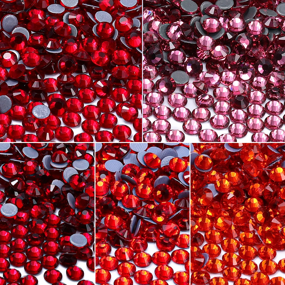 【セール中】QIIY SS6-SS30 シアムガラスクリスタルラインストーン ホットフィックス ラインストーン グリッター アイロン接着 フラットバックストーン 衣類アクセサリーDIY用